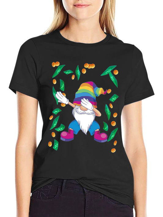 Dabbing Gnome T-Shirt - Lucky Rainbow Design