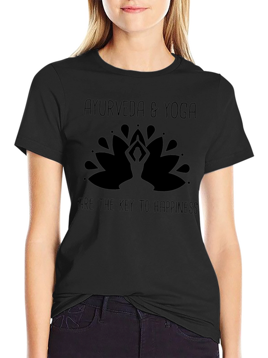 Ayurveda & Yoga T-Shirt - Key to Happiness Graphic Tee
