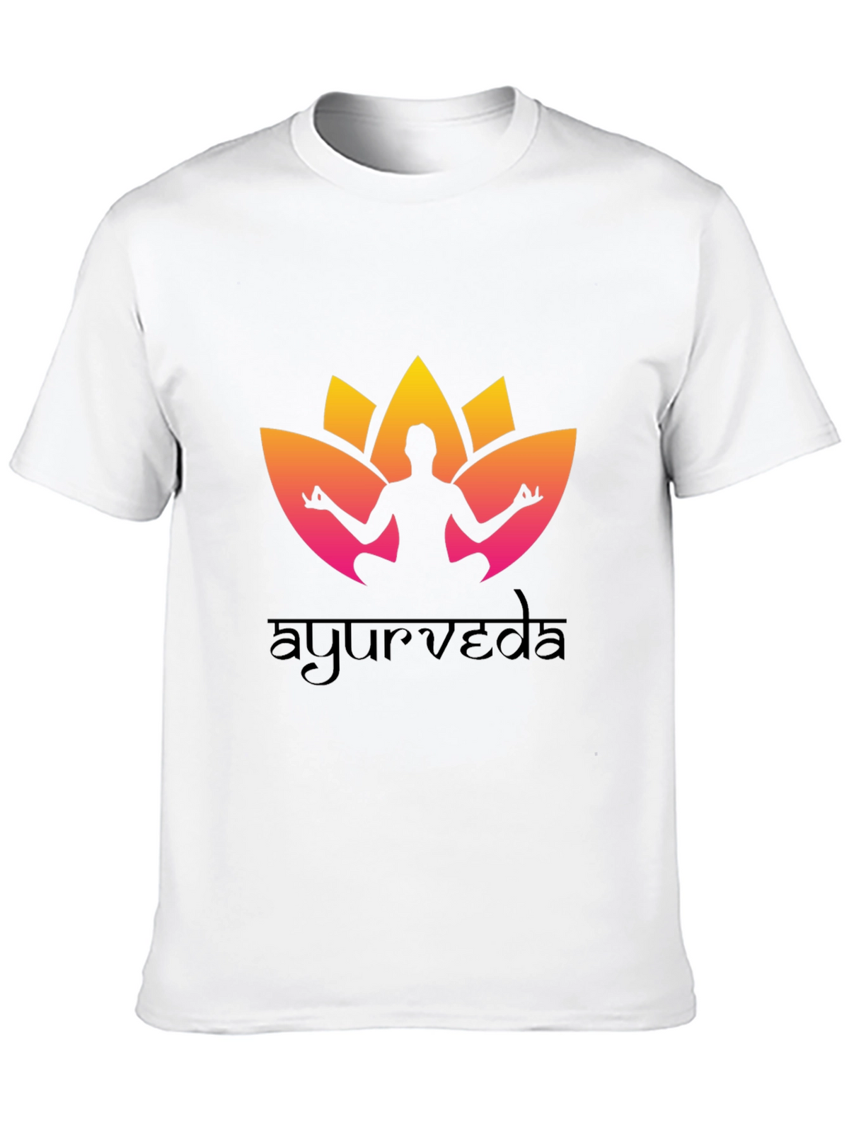 Ayurveda Yoga T-Shirt - Black Cotton