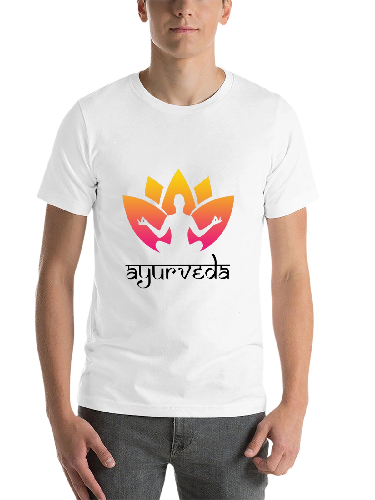 Ayurveda Yoga T-Shirt - Black Cotton