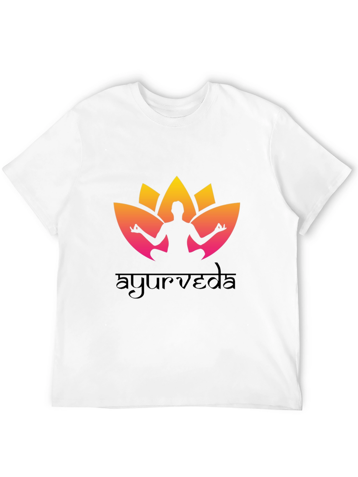 Ayurveda Yoga T-Shirt - Black Cotton