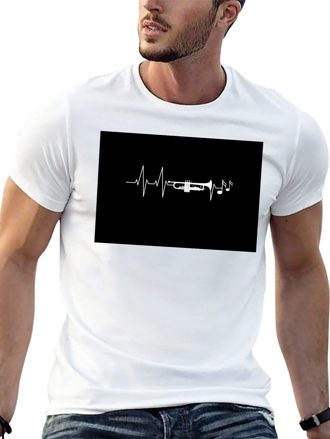 Trumpet Heartbeat T-Shirt - Musician Tee