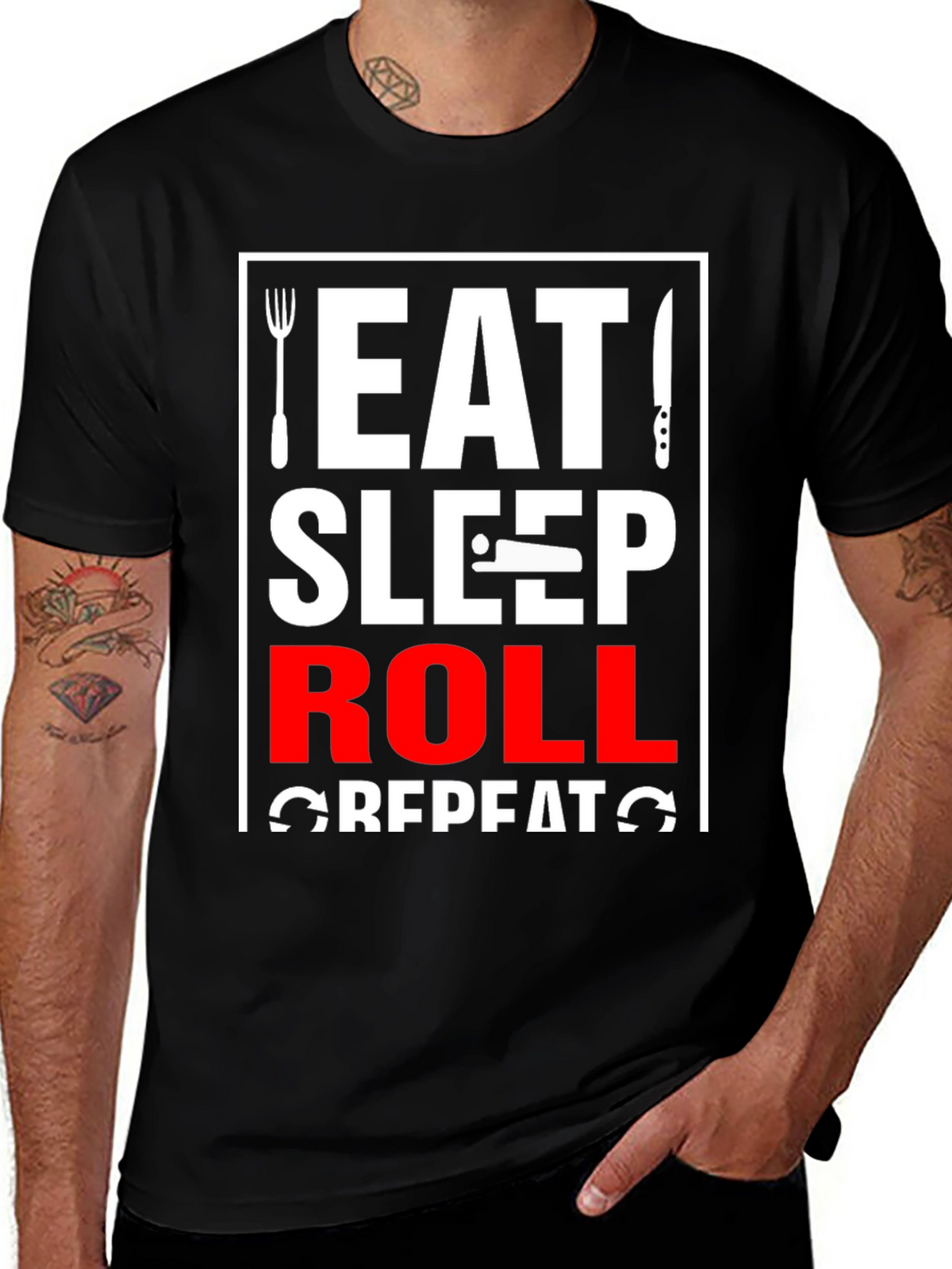 Eat Sleep Roll Repeat T-Shirt