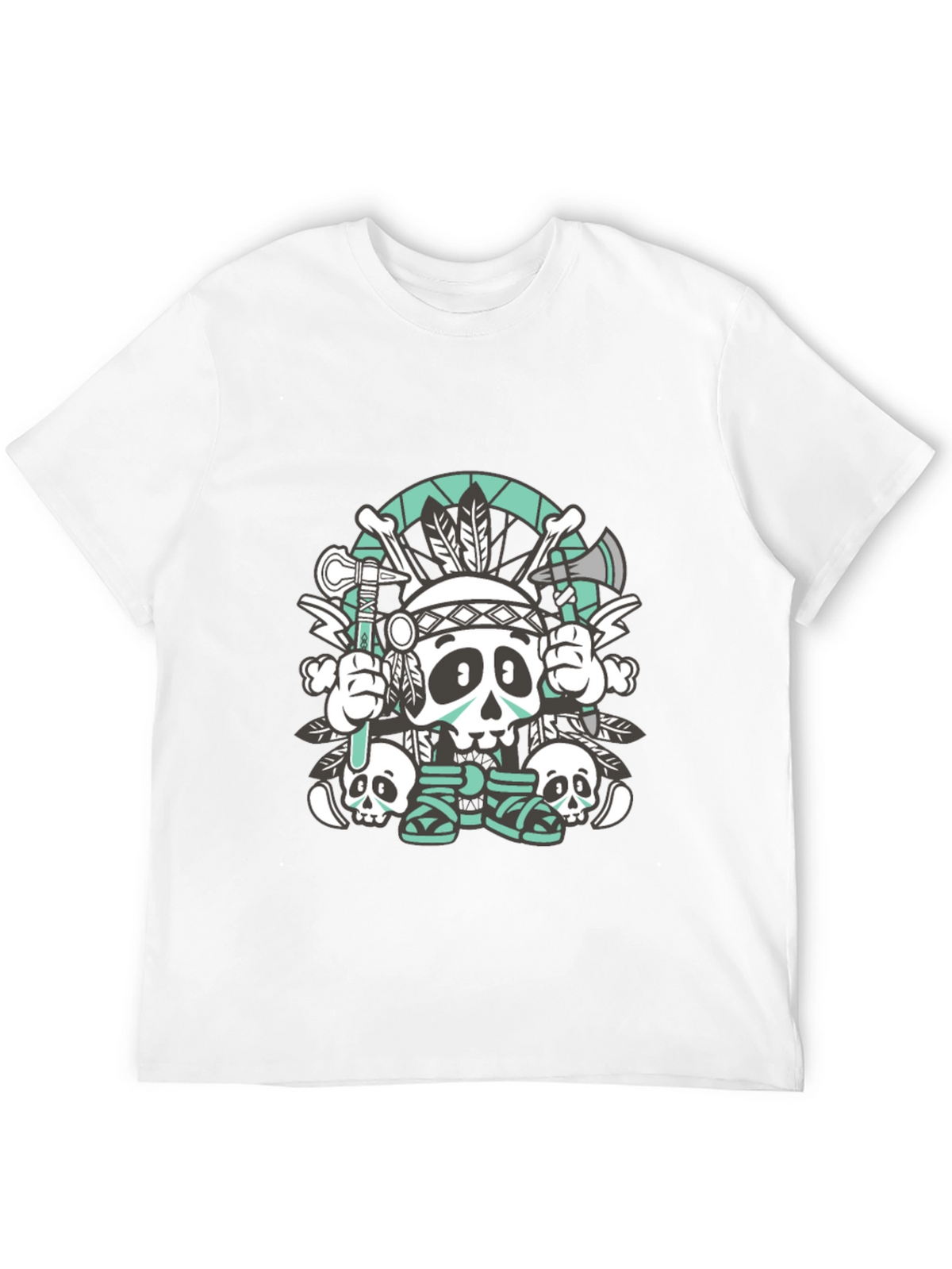 Skull Chief Graphic Tee - Black Cotton T-Shirt