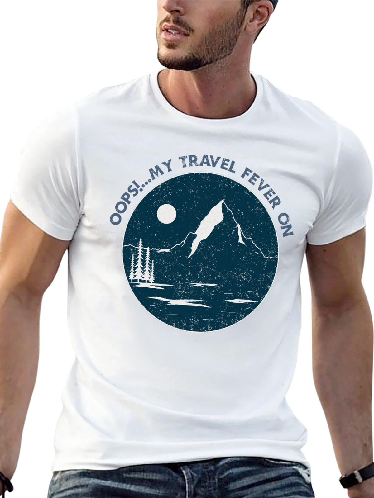 Travel Fever Graphic T-Shirt - Black Mountain Design