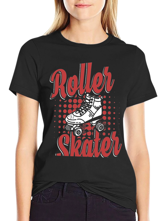 Cool Roller Skater Graphic Tee - Black Cotton T-Shirt