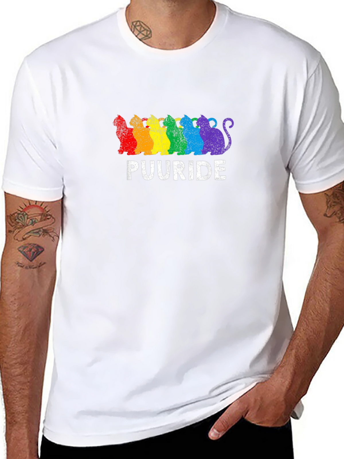 Puuride Pride Cats T-Shirt - LGBTQ+ Rainbow Tee