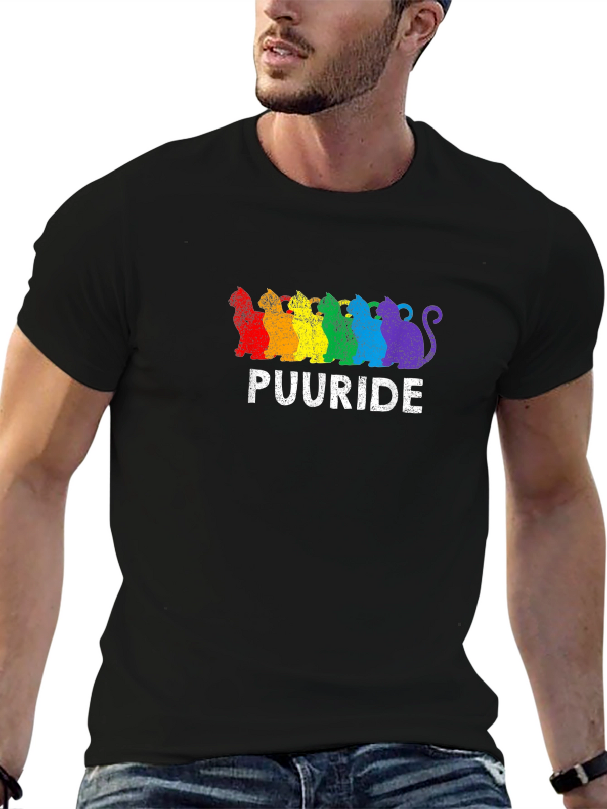 Puuride Pride Cats T-Shirt - LGBTQ+ Rainbow Tee