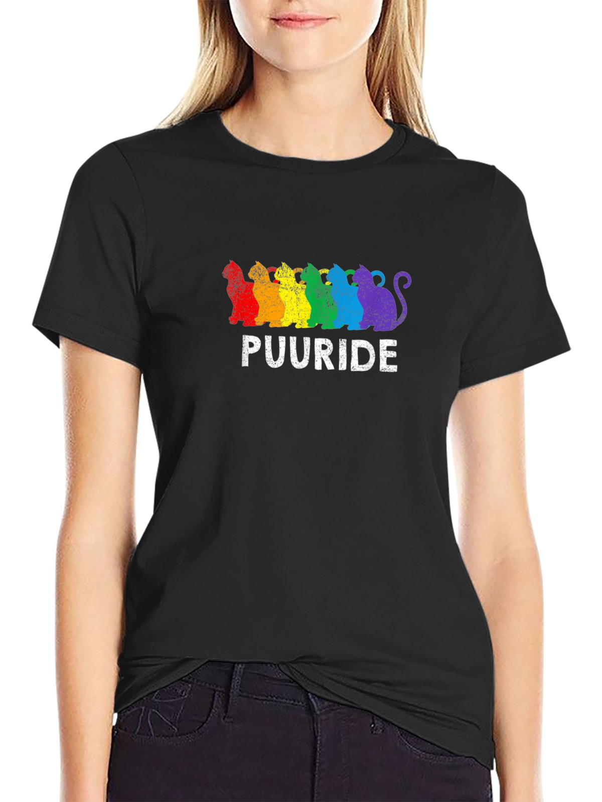 Puuride Pride Cats T-Shirt - LGBTQ+ Rainbow Tee