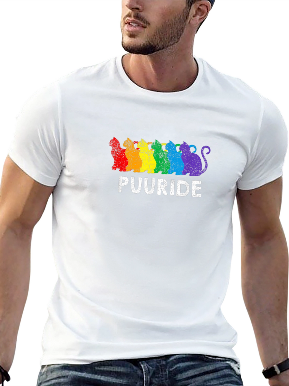 Puuride Pride Cats T-Shirt - LGBTQ+ Rainbow Tee