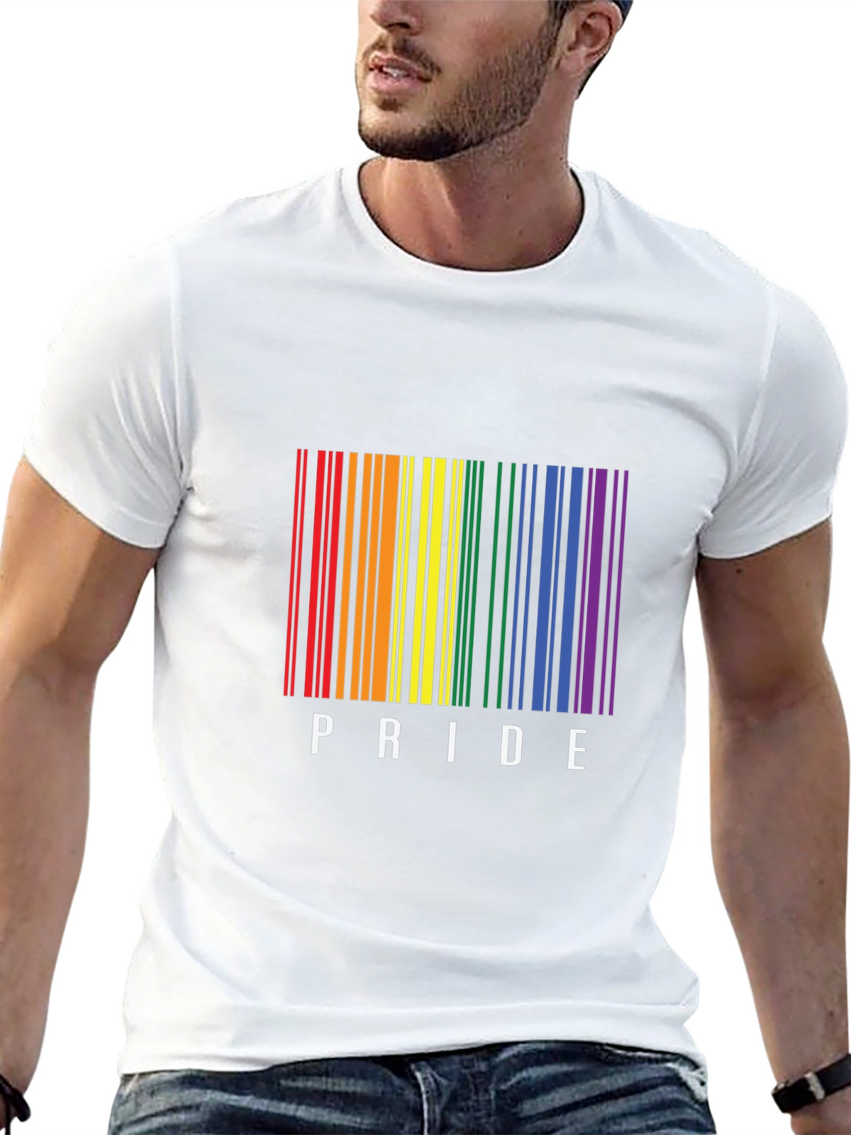 Pride Barcode T-Shirt - LGBTQ+ Rainbow Design