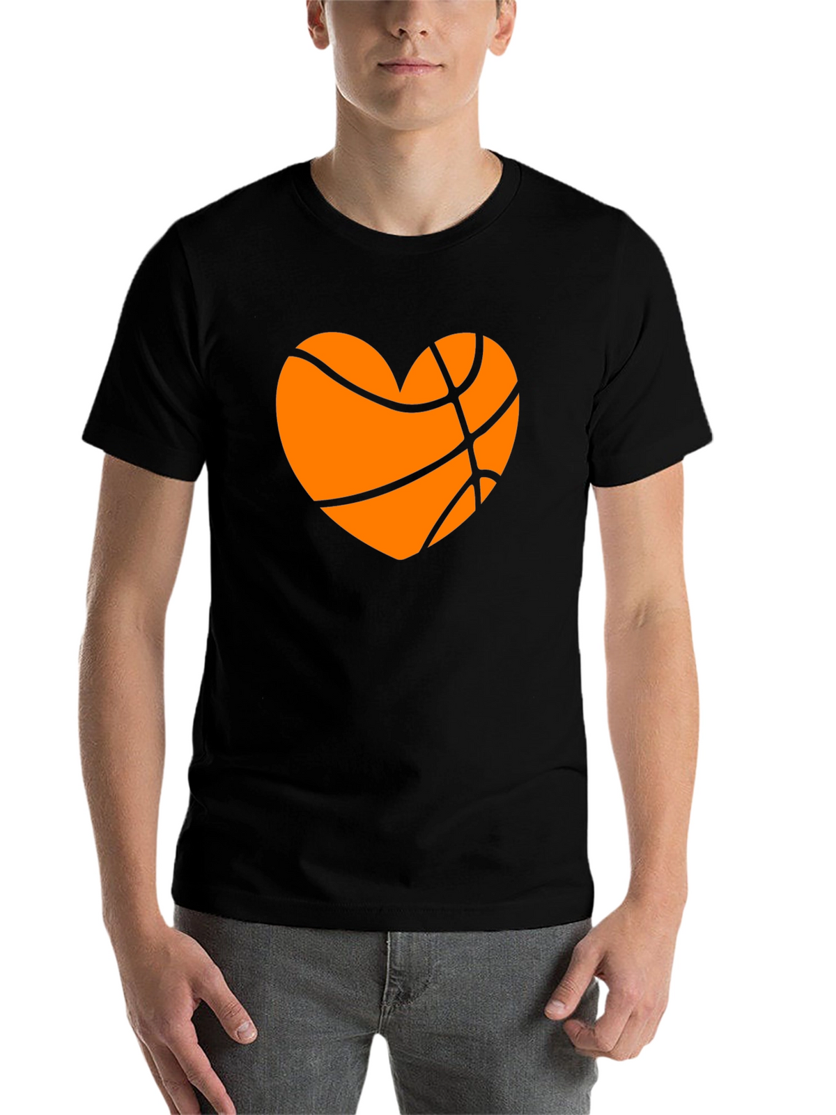 Basketball Heart Graphic Tee - Black T-Shirt