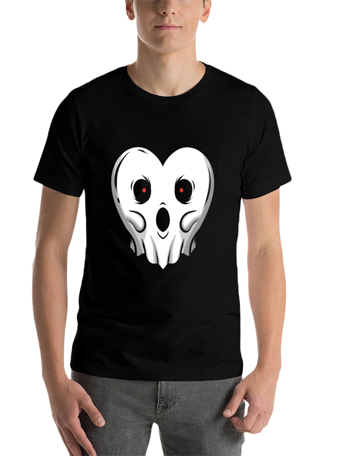 Ghostly Heart Graphic Tee - Spooky & Stylish