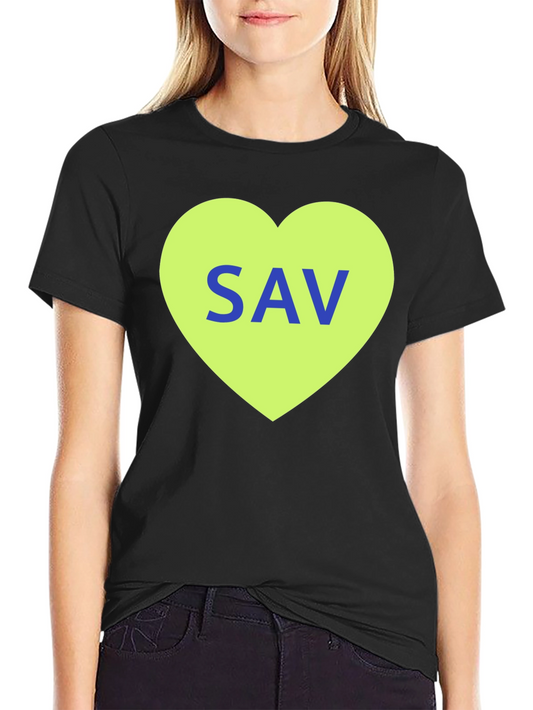 SAV Heart Graphic T-Shirt - Stylish Cotton Tee