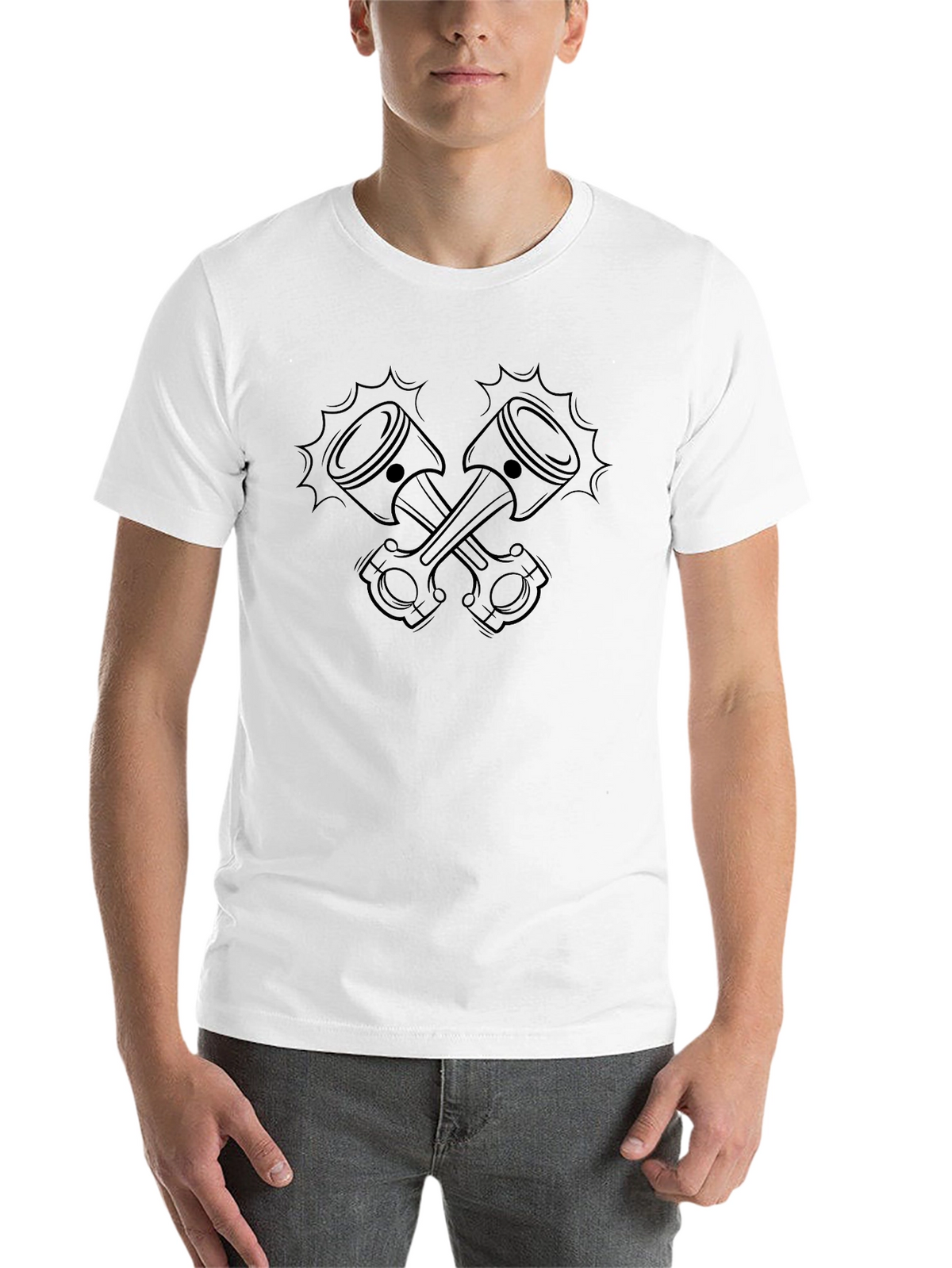 Crossed Pistons Graphic Tee - Black