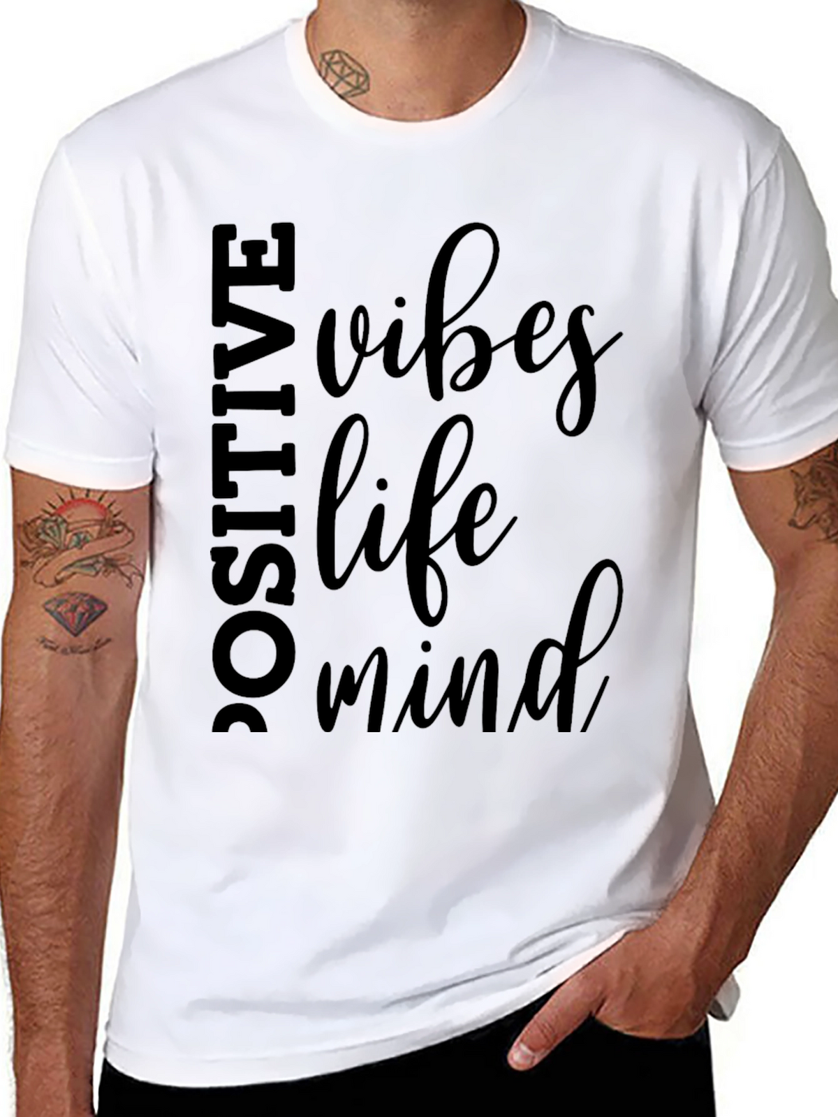 Positive Vibes Life Mind Graphic Tee - Relaxed Fit