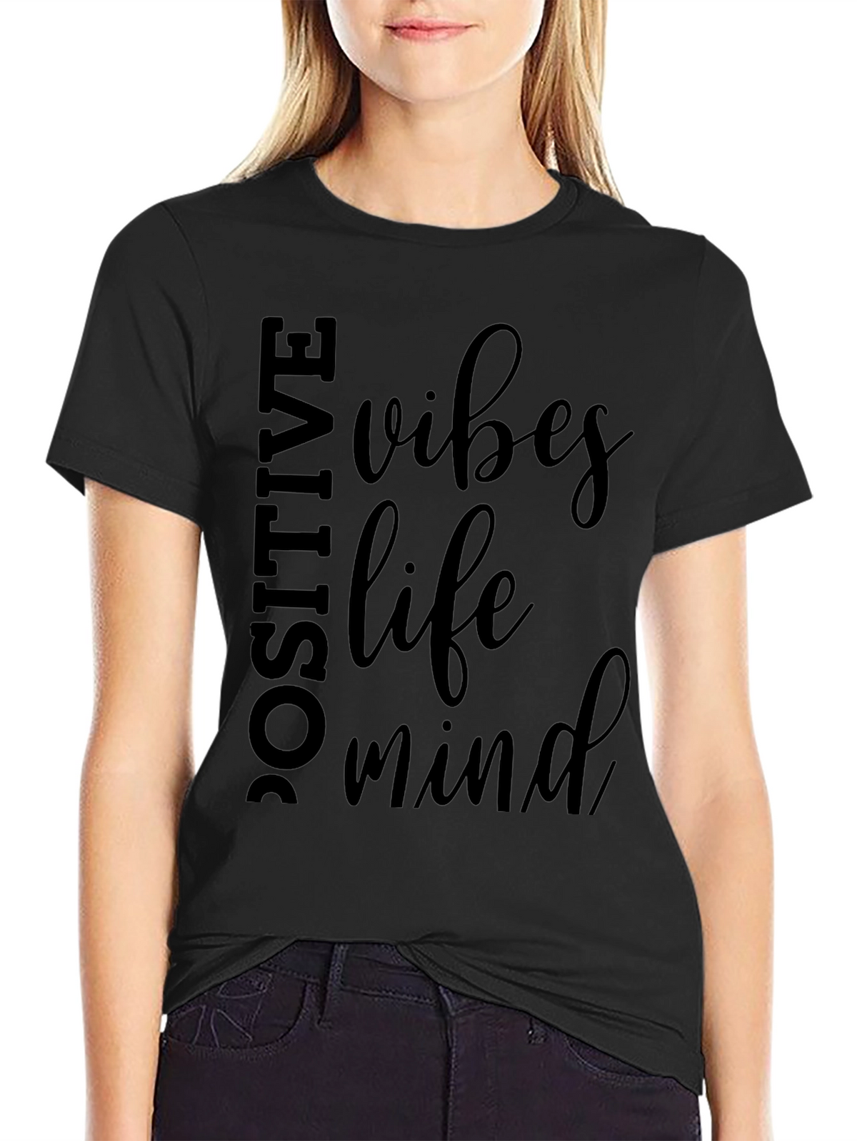 Positive Vibes Life Mind Graphic Tee - Relaxed Fit