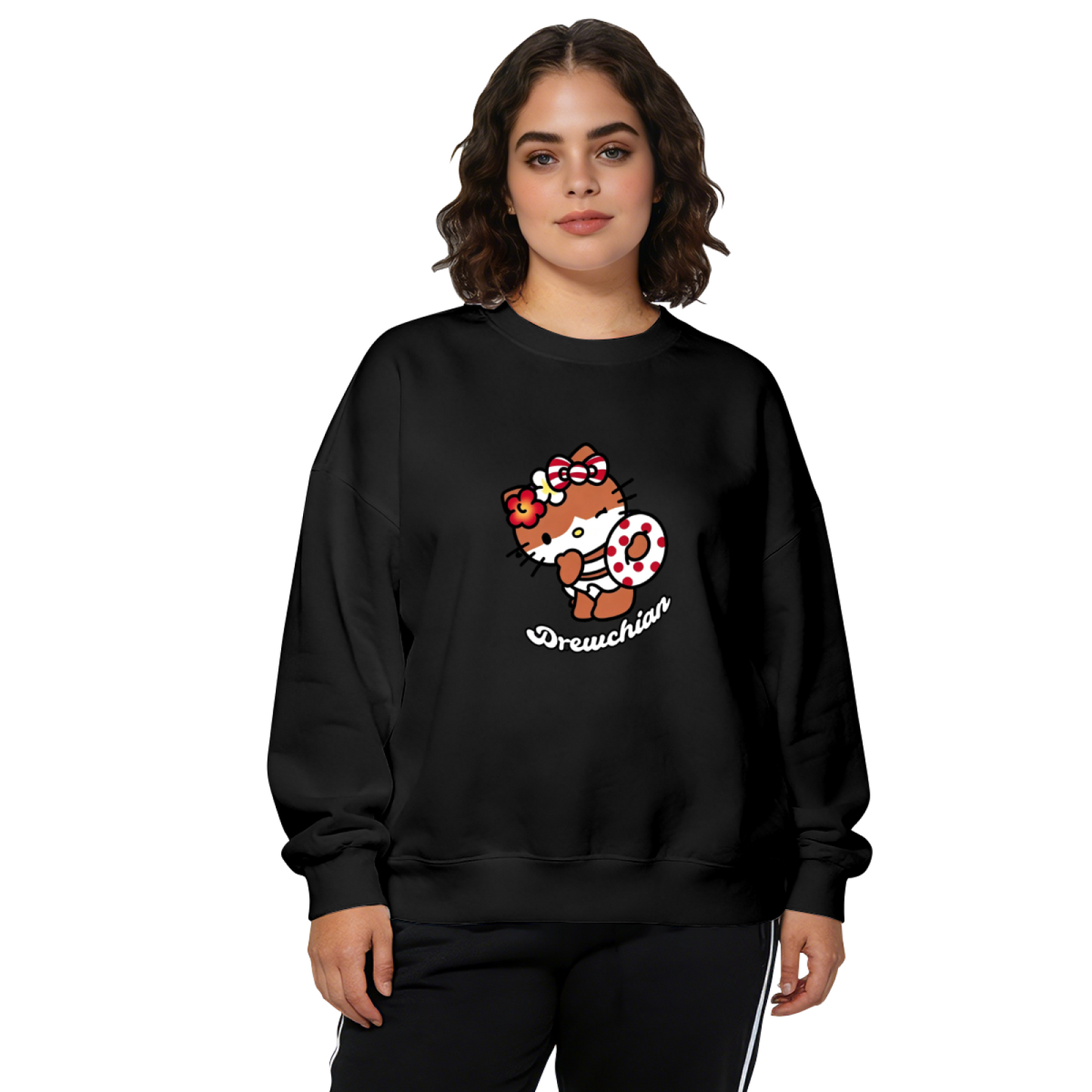 Vacation Vibe Summer Hello Kitty Graphic Crewneck Sweatshirt