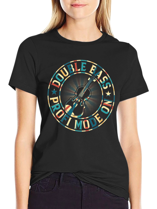 Double Bass Pro Mode On Black T-Shirt