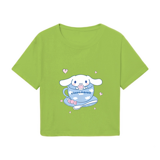 Fitness Lifting Pochacco Pink Crop Top Funny Sanrio Character Cropped Tee