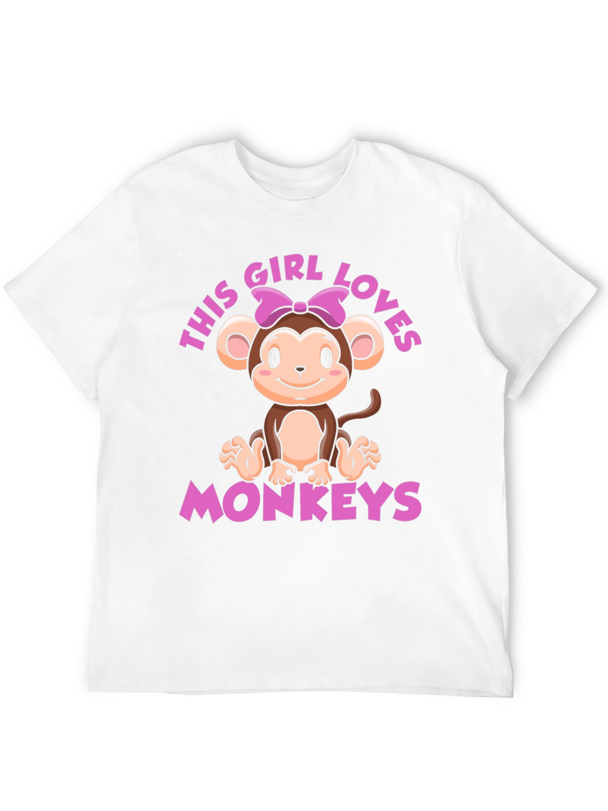 Girl Loves Monkeys T-Shirt - Cute Monkey Graphic Tee