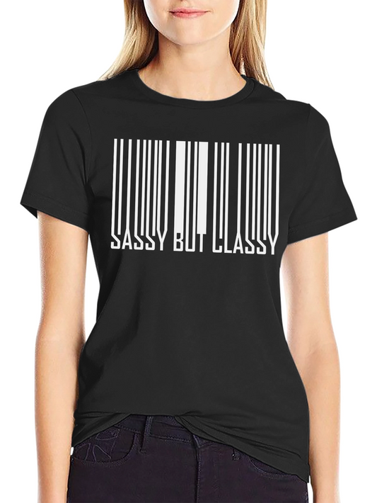 Sassy But Classy Barcode Graphic Tee - Black