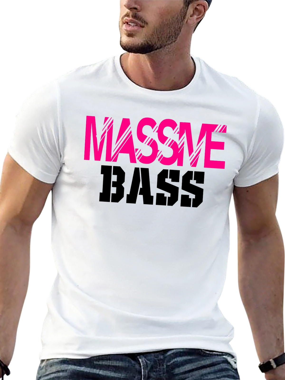 Massive Bass Graphic Tee - Black Cotton T-Shirt