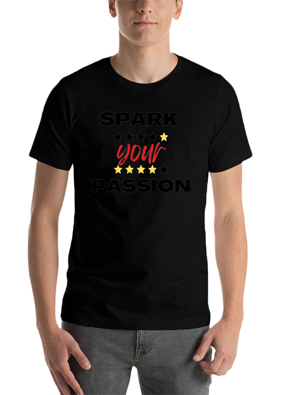 Spark Your Passion Black Graphic Tee