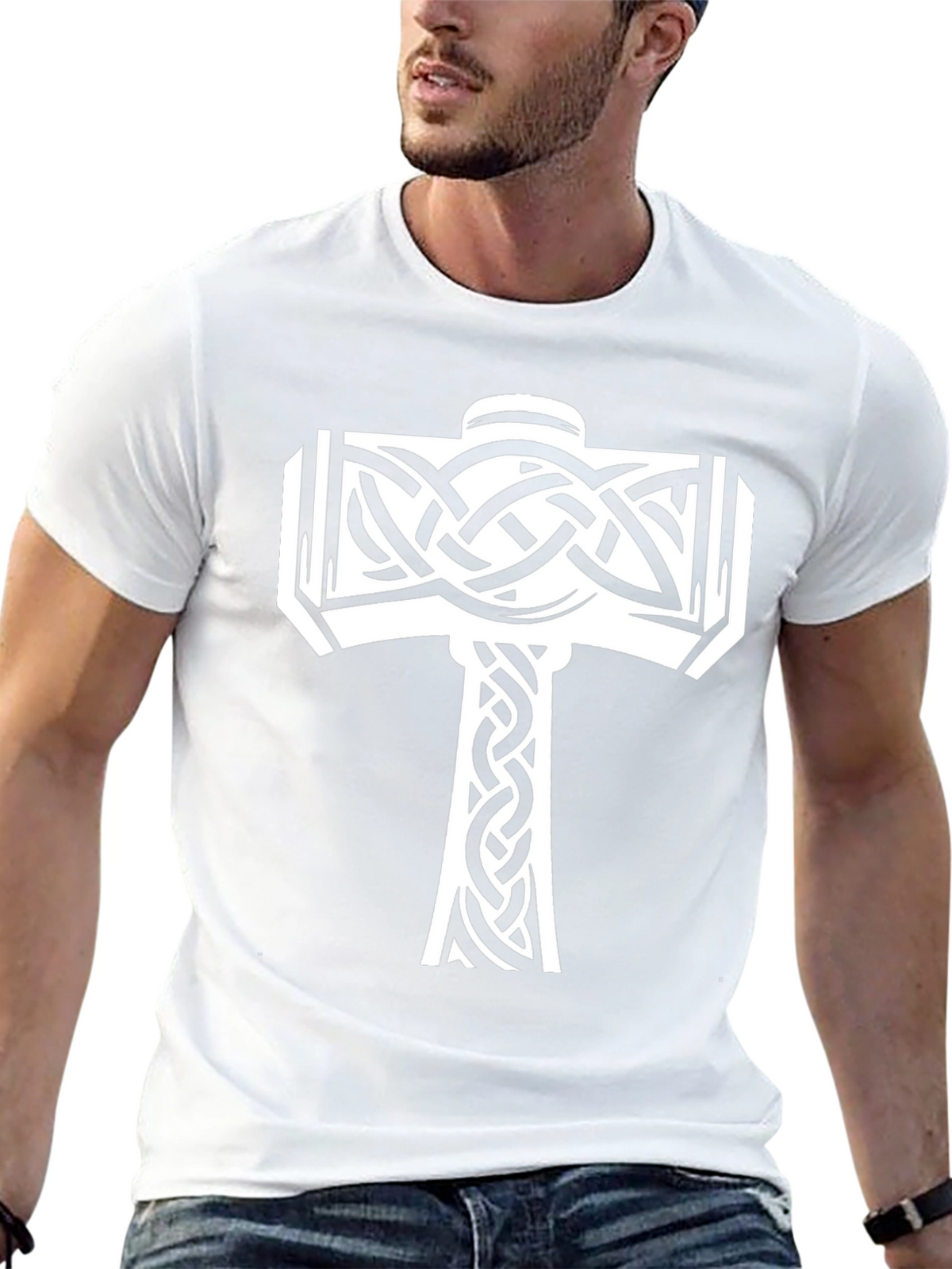 Norse Mjolnir Graphic Tee - Black