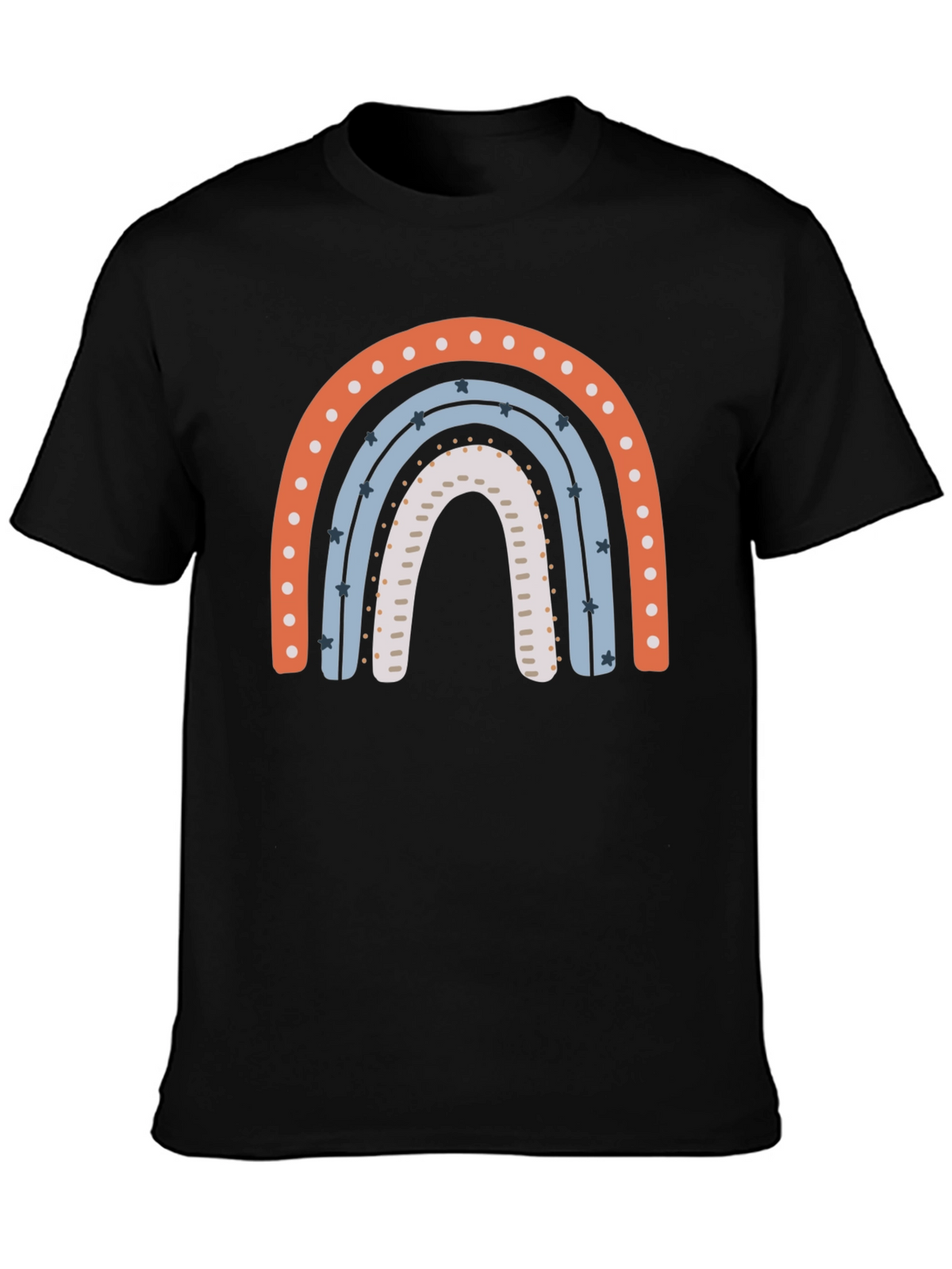 Rainbow Graphic Print Black T-Shirt