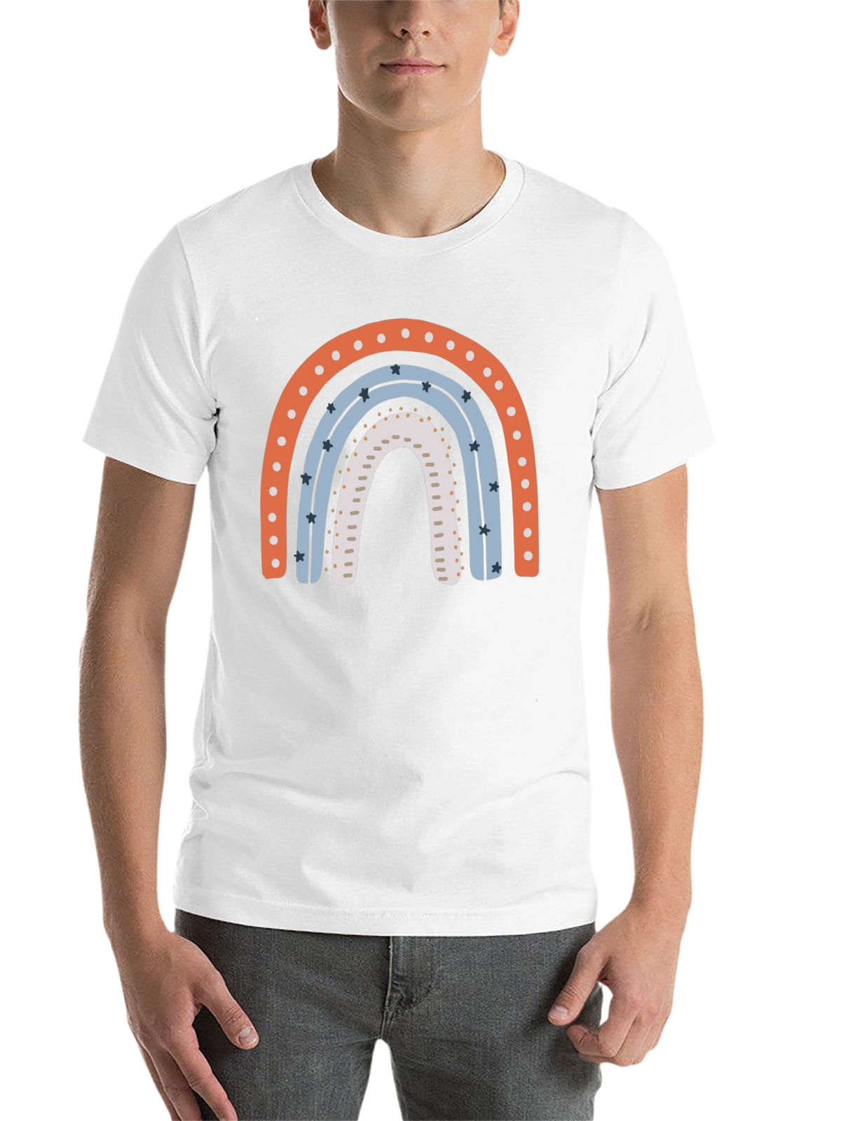 Rainbow Graphic Print Black T-Shirt