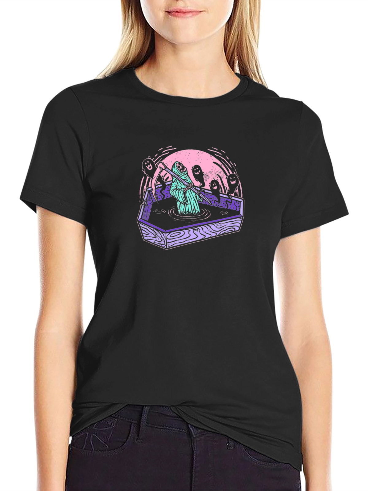 Grim Reaper Coffin Tee - Spooky Style