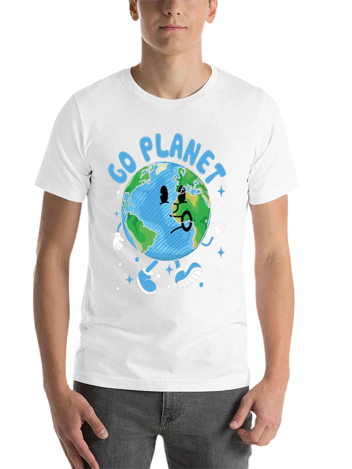 Go Planet T-Shirt - Earth Cartoon Graphic Tee