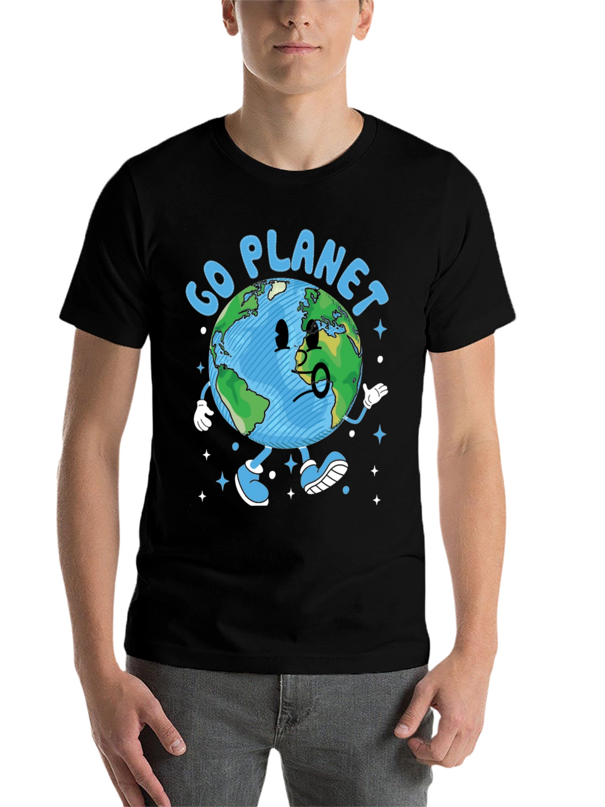Go Planet T-Shirt - Earth Cartoon Graphic Tee