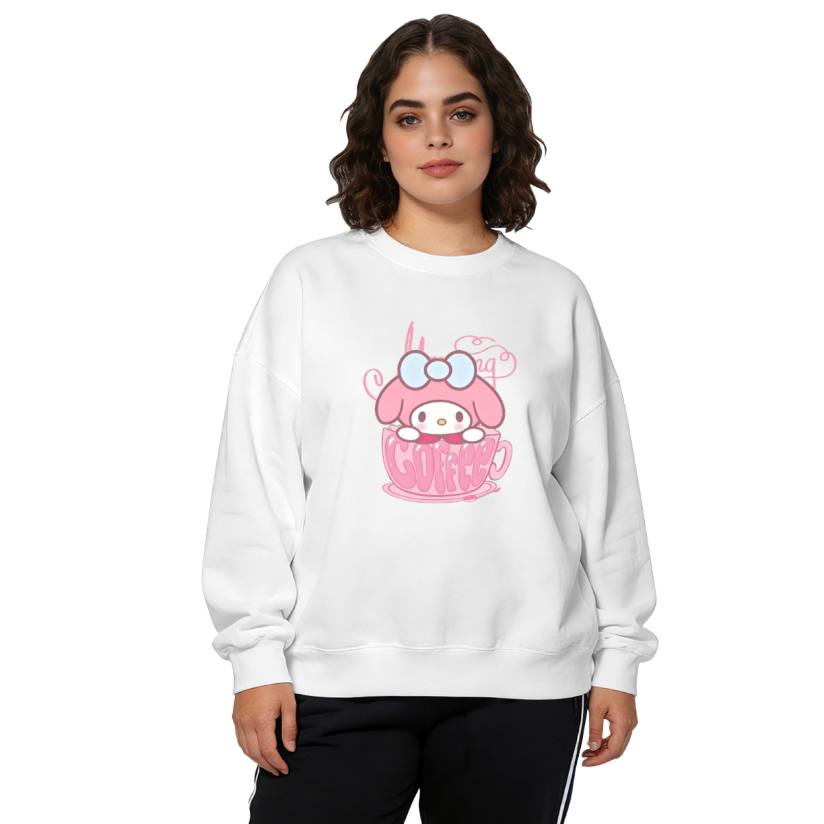 Cozy Coffee?Cup My Melody Kawaii Crewneck Sweatshirt
