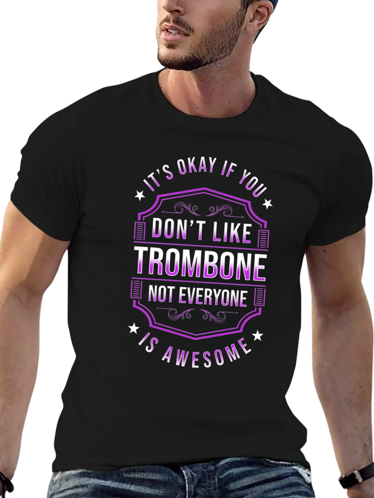 Trombone Awesome Funny Music Graphic Tee