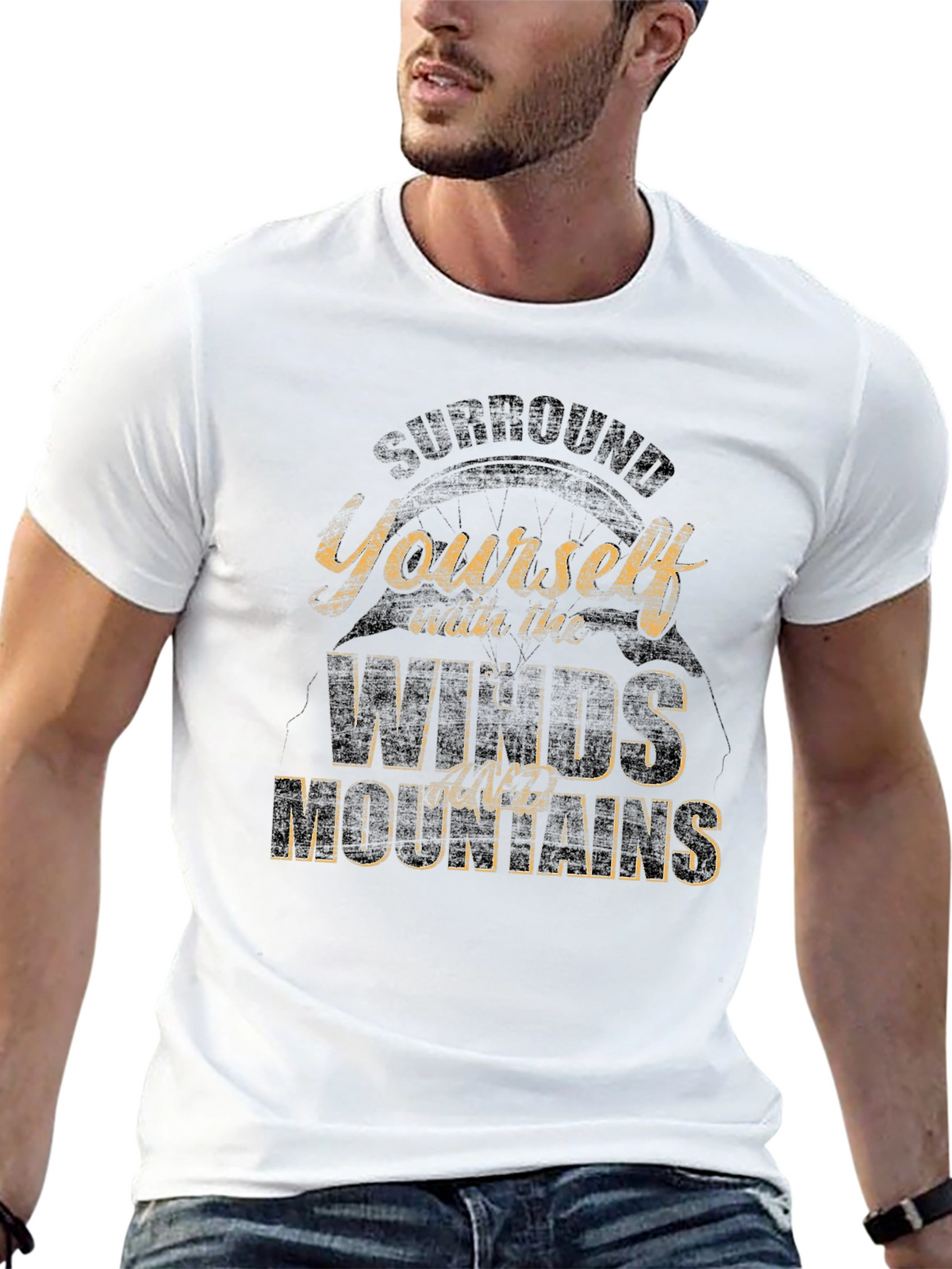 Mountains & Winds Graphic Tee - Black Casual Shirt