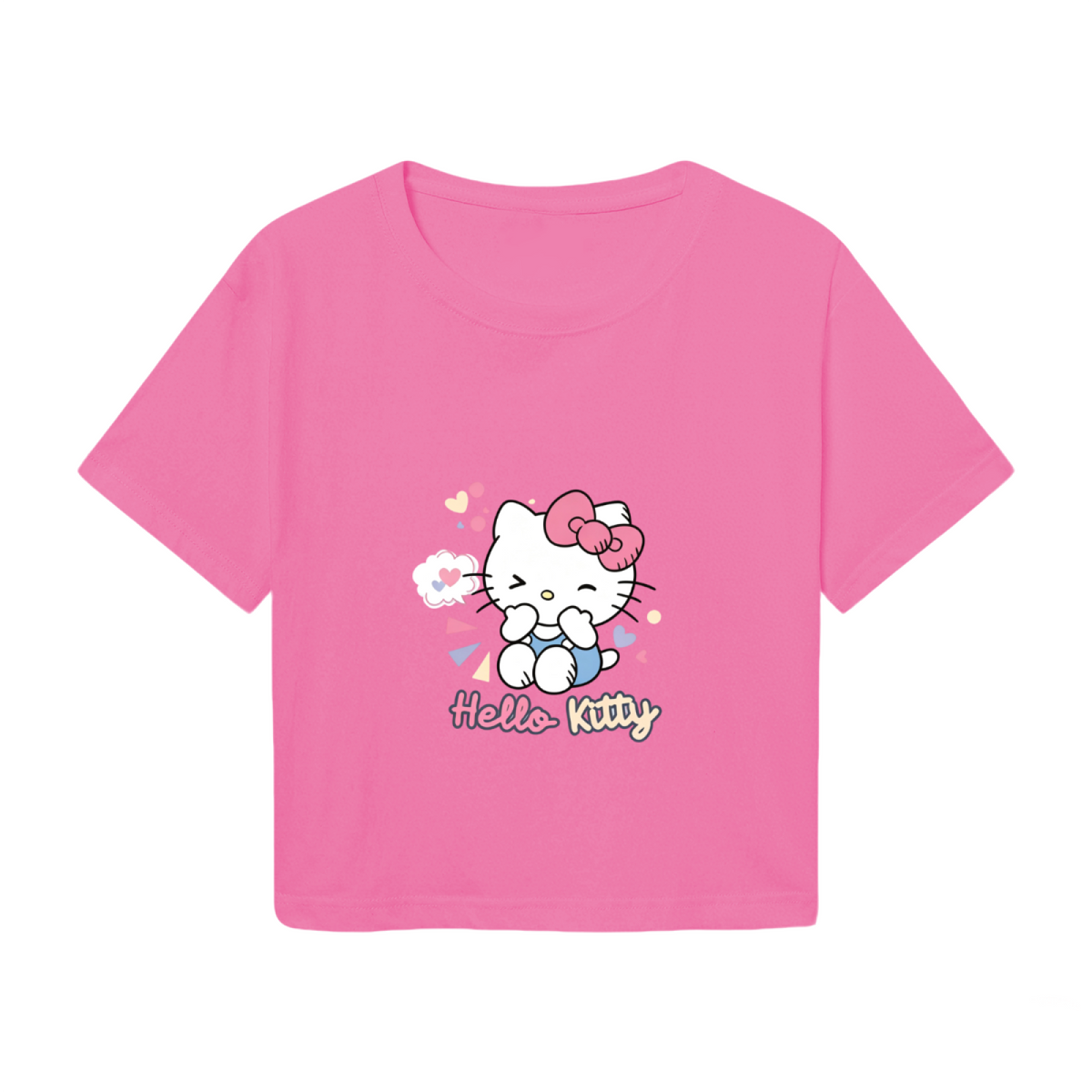 Surprised Cinnamoroll Bubble Print Cool Black Y2K Crop Top