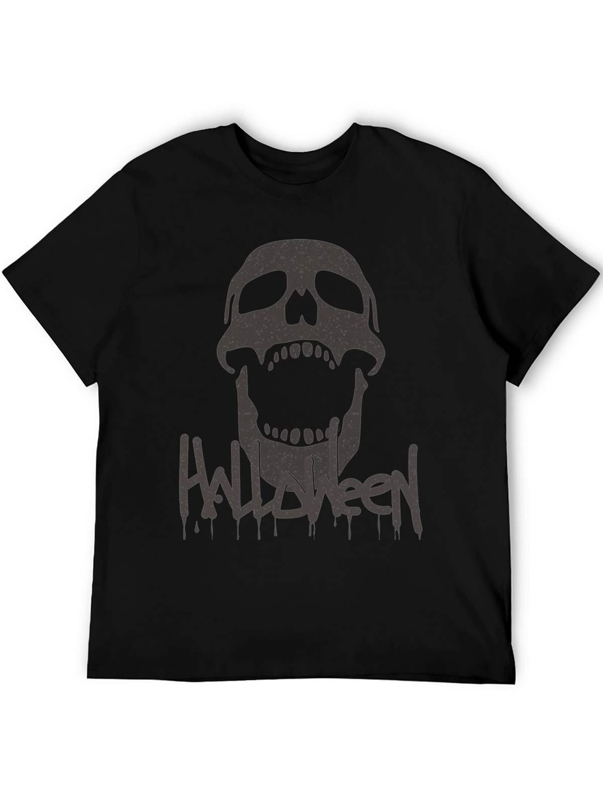 Halloween Skull Graphic Tee - Mens Black T-Shirt