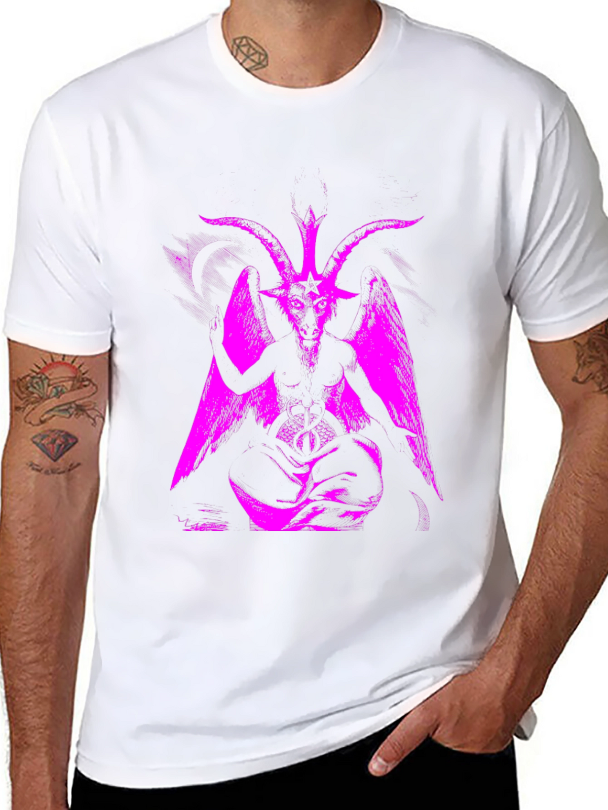 Baphomet Graphic Tee - Black Satanic T-Shirt