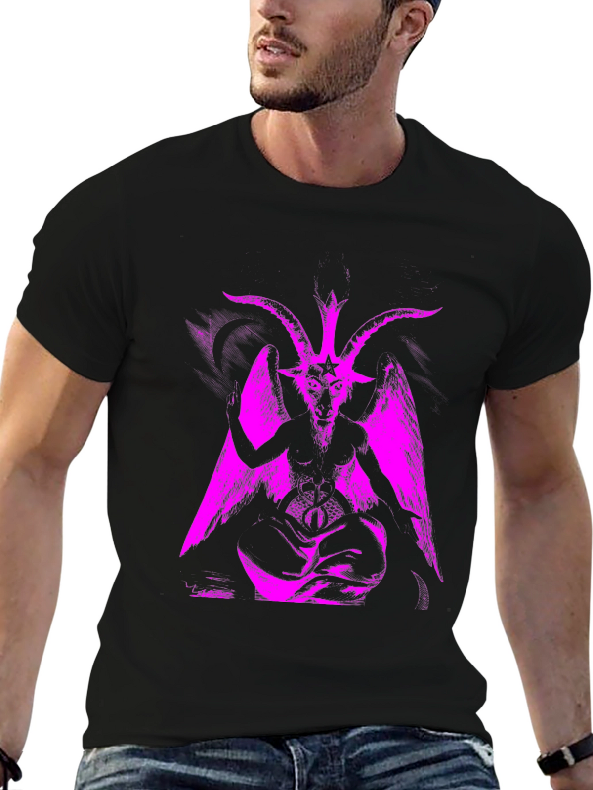 Baphomet Graphic Tee - Black Satanic T-Shirt