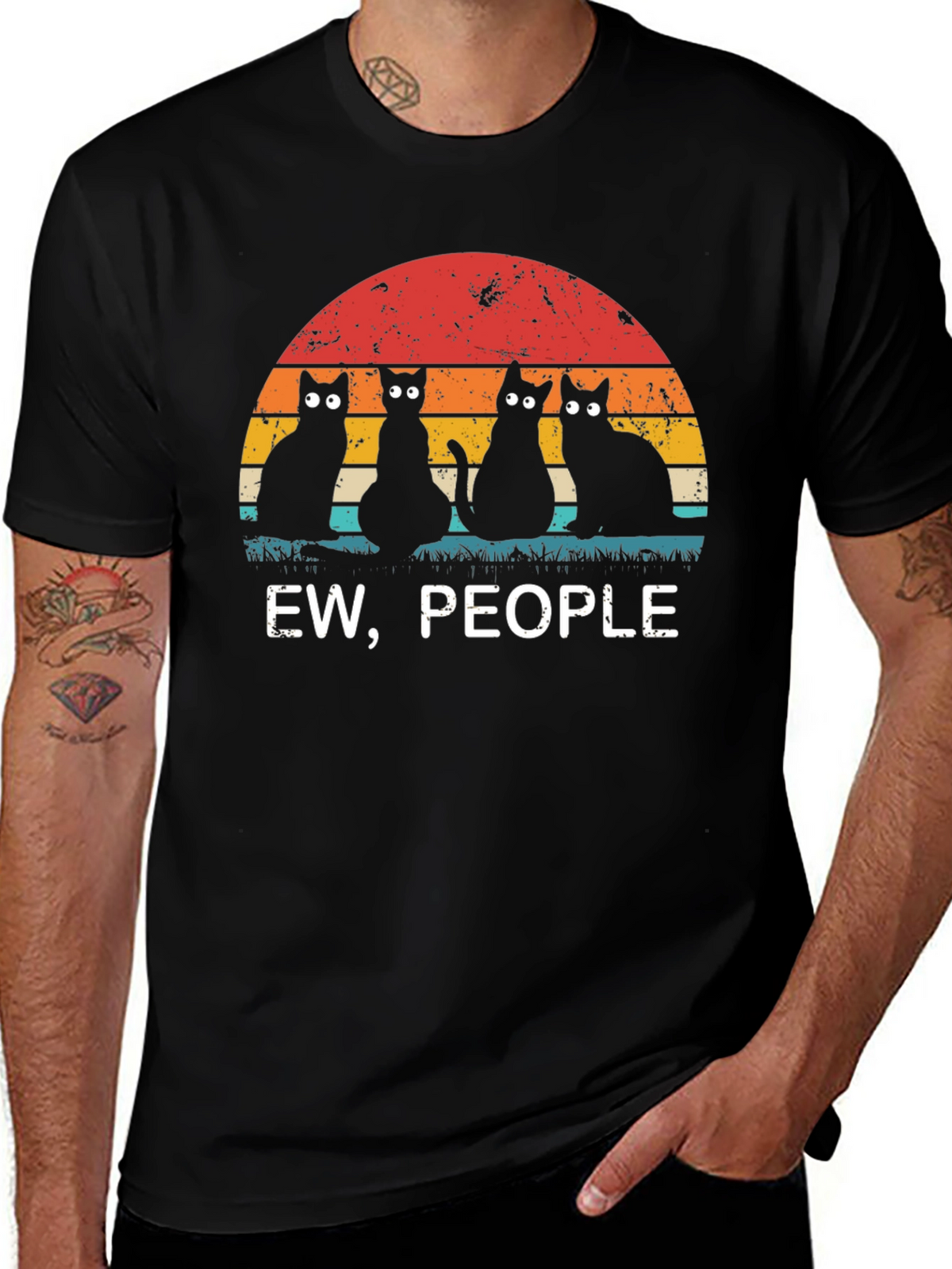 Ew People Black Cat Graphic Tee