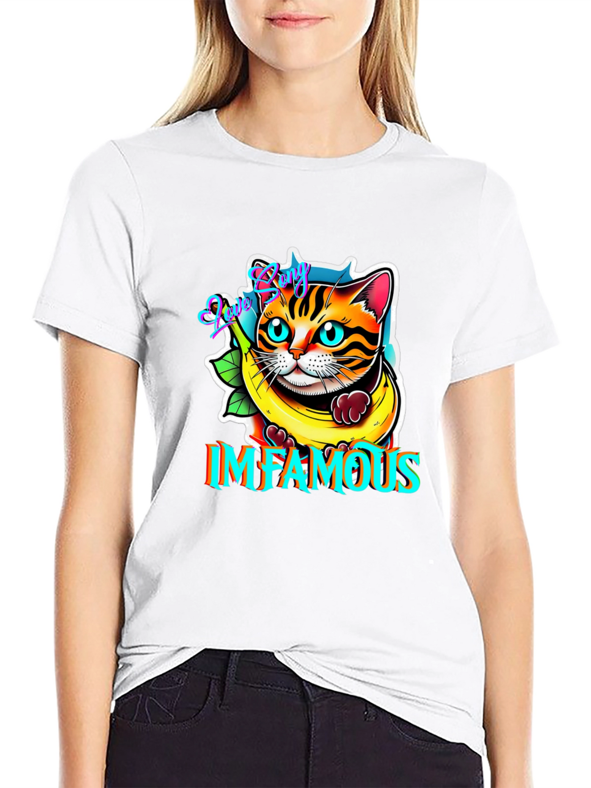 Infamous Cat in Banana T-Shirt