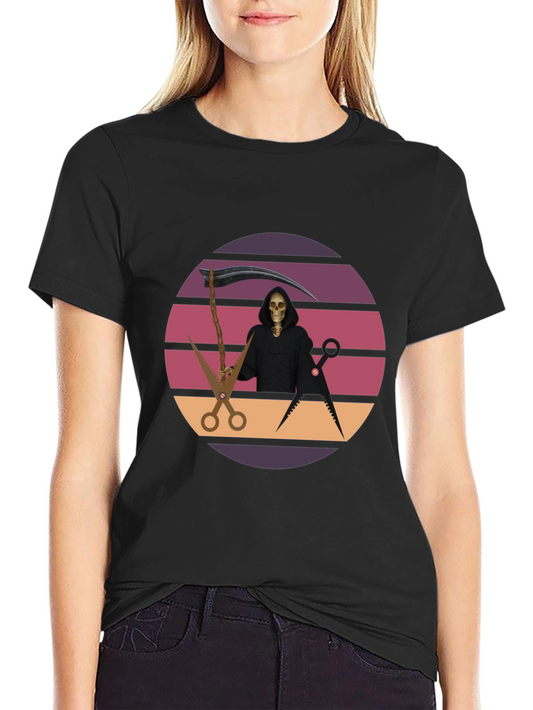 Retro Grim Reaper Barber T-Shirt