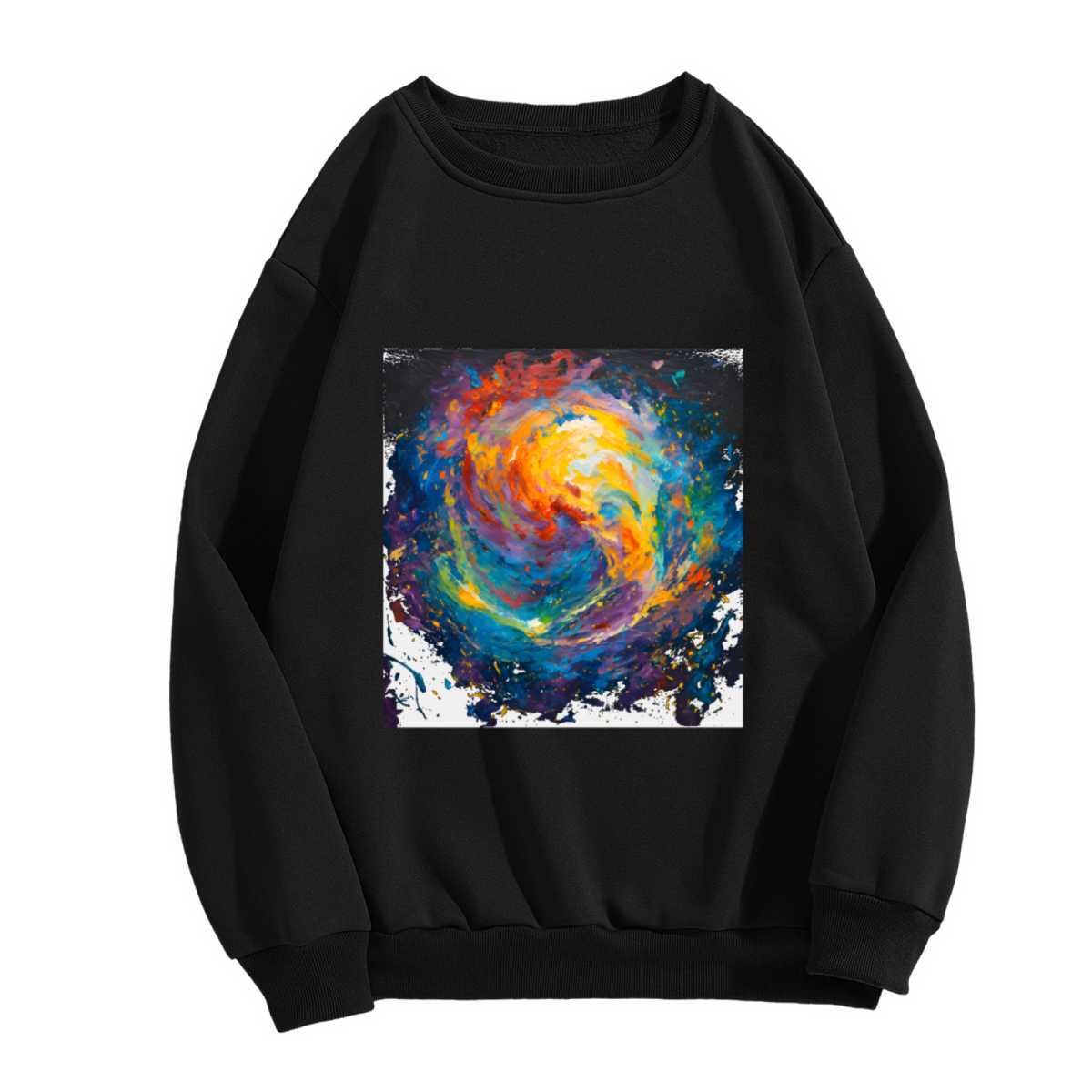 Spiral Galaxy Abstract Painting Crewneck Sweatshirt | Cosmic Swirl Art Pullover, Space Lover Gift