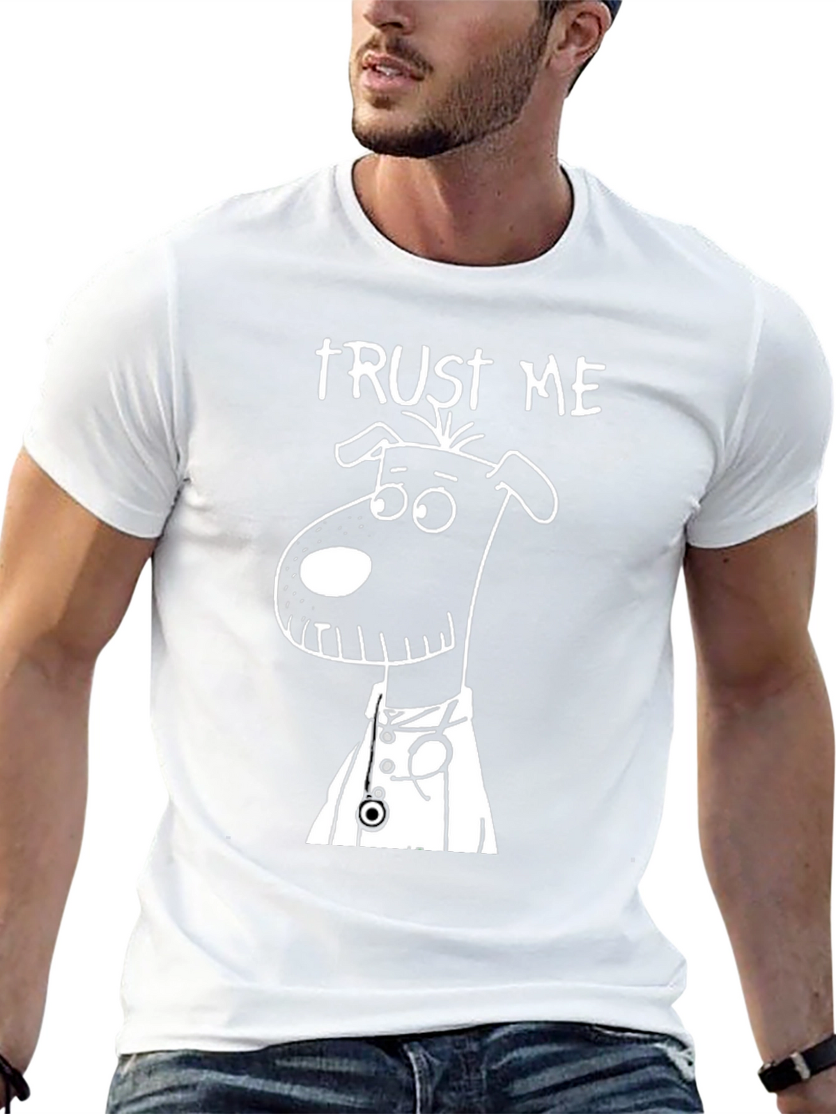 Trust Me Im a Dogtor Funny Black T-Shirt