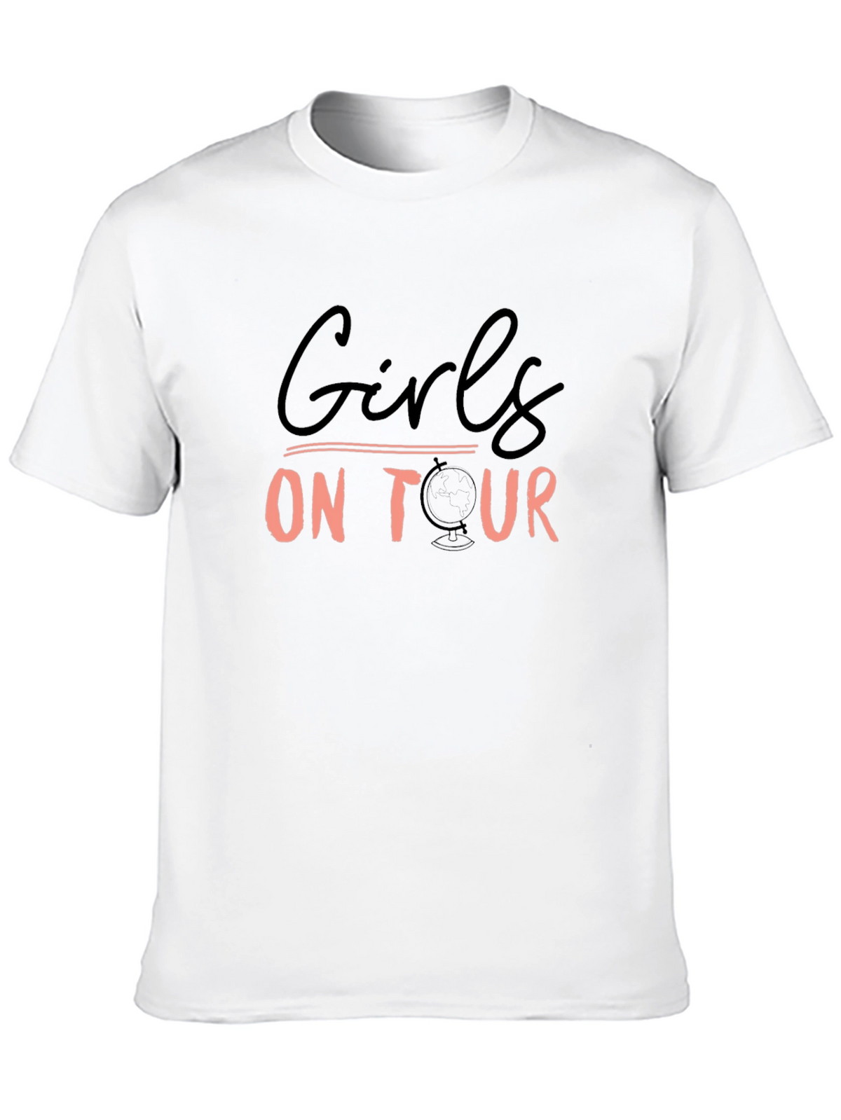 Girls On Tour Graphic Tee - Black Crew Neck