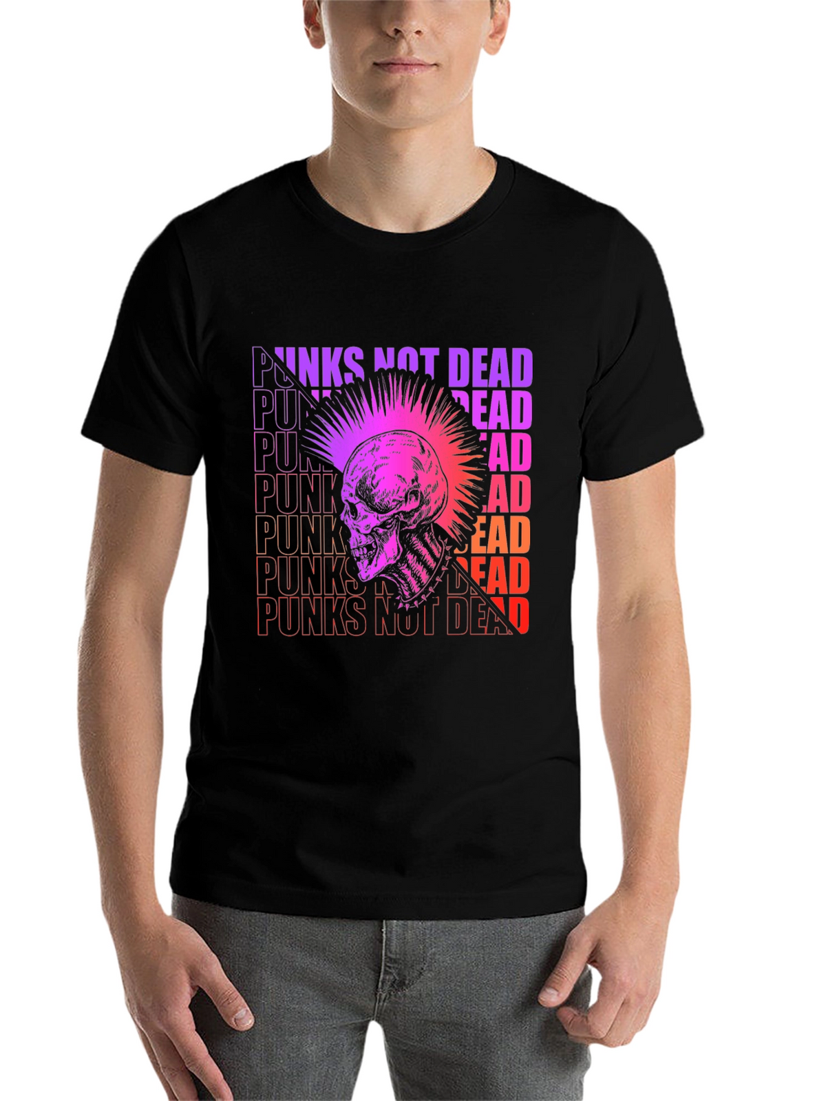 Punk Skull Graphic Tee - Not Dead!
