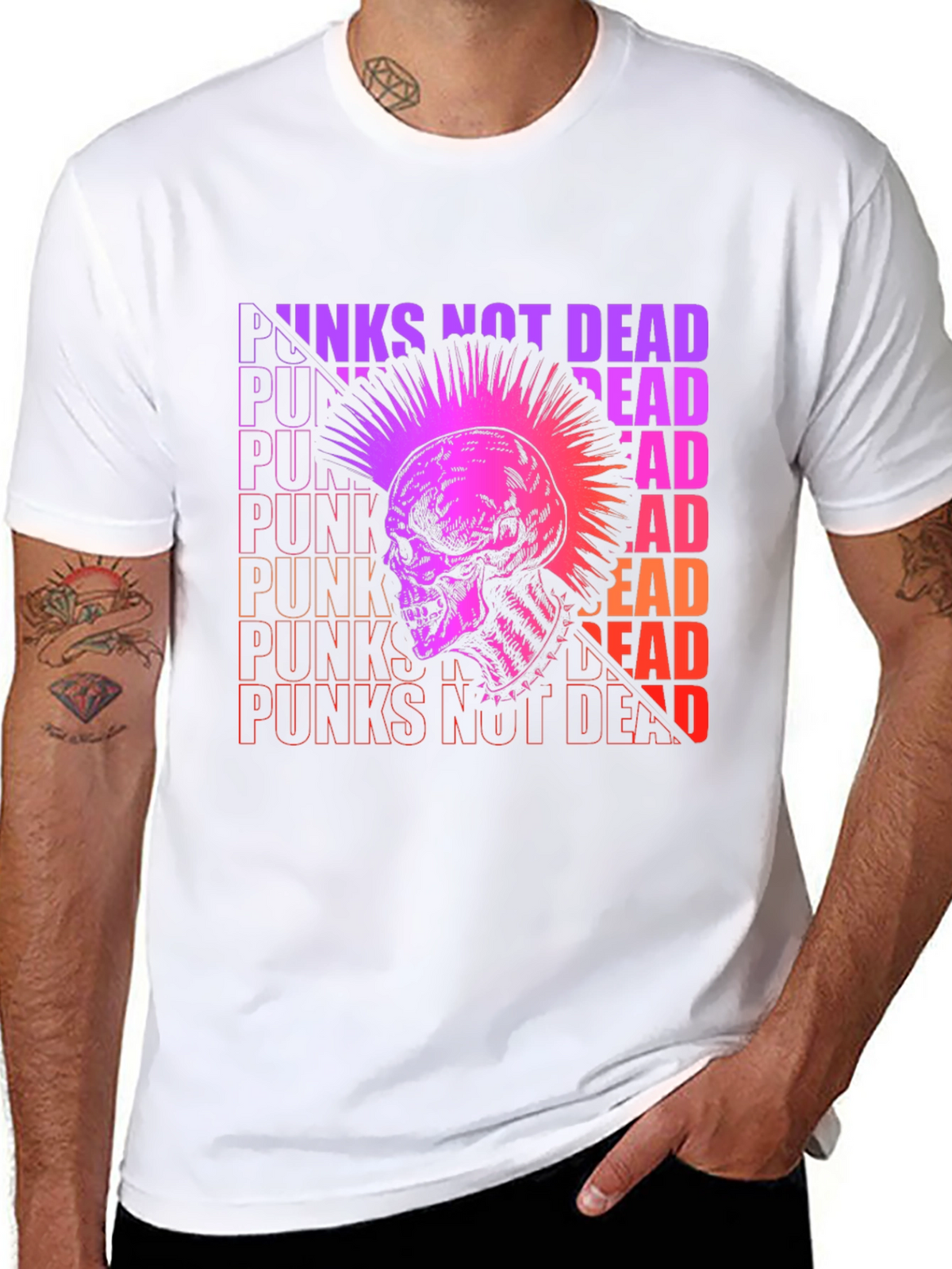 Punk Skull Graphic Tee - Not Dead!