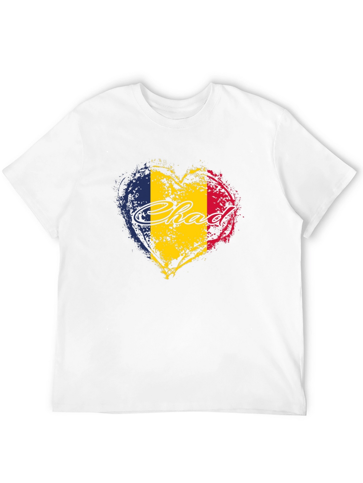 Chad Flag Heart T-Shirt - Black